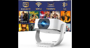 ApexArte® Mini Beamer - Film Projector met Bluetooth - Draagbare Beamer - 4K Kwaliteit - Wit