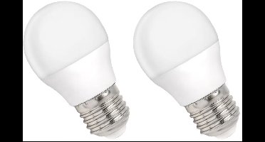 Spectrum LED Kogellamp E27 6W - 230V - 540 Lumen - 4000K Neutraal Wit - Natuurlijk Licht - Energiezuinig - 2 stuks