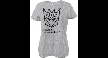 Transformers Decepticon Monotone Girly Tee Damen T-Shirt Heathergrey-XL