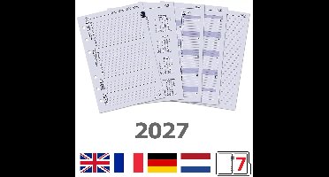 Kalpa 6206-27 210 x 144 mm A5 Dagboekbijlagen 1 Week per 2 Paginas EN DE FR NL 2027