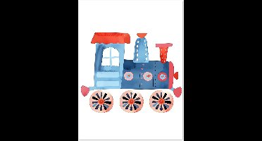 Kleine locomotief poster kinderkamer 30x40 cm