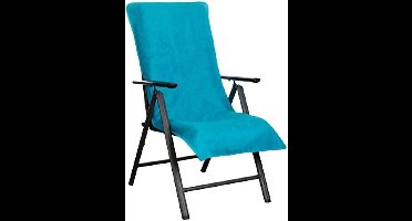 PromoHome Badstof Tuinstoelhoes 65x130 cm - Zacht Antislip - Met Capuchon "Turkoois"