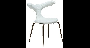 Bull Dan-Form eetkamerstoel bouclé wit.