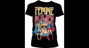 DC Comics Femme Power Girly Tee Damen T-Shirt Black-XL