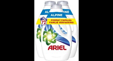Ariel Vloeibaar Wasmiddel Alpine 3X1080 ml (3X24 Wasbeurten)