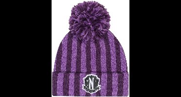 Wednesday Nevermore Logo Unisex Beanie - paars - Standard