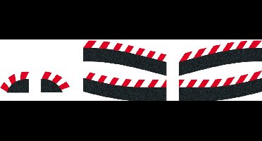 Carrera Racebaanonderdeel - DIGITAL 124/132/Evolution - Uitbreidingsset Randstrookstukken - 6 Onderdelen onderdeel