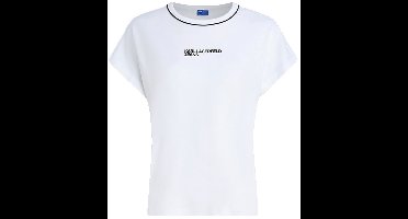 Karl Lagerfeld Drapey Logo T-shirt Met Korte Mouwen Wit M Vrouw