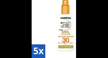 5 x Garnier - Ambre Solaire - Ideal Bronze - Zonnebrandspray - SPF 30 - 200 ml - Zonbescherming - Bruining - Zonnebrand - SPF 30 - Huidbescherming