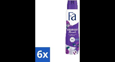6 x Fa - Luxurious Moments - Deodorant Spray - Roze Viooltjes - 150 ml - Deodorant - Roze Viooltjes - Fa - Anti-Vlekken - Huidvriendelijk