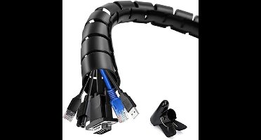 PolkaHome Kabelorganisator Set - 10m Flexibele Kabelhuls met Clip voor Netjes Thuis