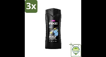 3 x Axe XL - 3-in-1 Douchegel - Alaska - Ocean Air & Bergamot - 12hrs Long Lasting Scent - 400 ml - Grootverpakking - Douchegel - Axe Alaska - Oceaanlucht - Bergamot - 3-in-1
