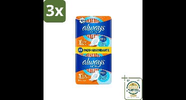 3 x Always Ultra - Maandverband - Met Vleugels - Duo Verpakking - 20 Maandverbandjes - Grootverpakking - Maandverband - Menstruatie - Bescherming Tegen Lekken - Vleugels - Comfort