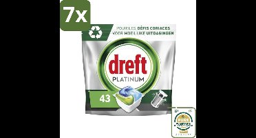 7 x Dreft Platinum - All In One - Vaatwascapsules - 43 Afwasbeurten - Grootverpakking - Vaatwasmiddel - Vaatwascapsules - Reinigingscapsules - Vetverwijdering - Glansbescherming