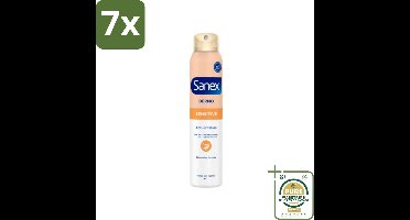 7 x Sanex Dermo - Gevoelig - Deodorant Spray - 24h Anti-Transpirant - Anti-Irritatie - 150 ml - Grootverpakking - Gevoelige Huid - Anti-irritatie - Deodorant Spray - 24h Bescherming - Transpiratie Bescherming