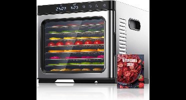 RVV® Voedseldroger - Droogoven - Fruitdroger - 9 Lagen - 30 tot 75 Graden- zilver - 41cm x 34cm x 31cm