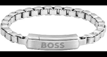 BOSS HBJ1580596M DEVON Heren Armband - Schakelarmband - Sieraad - Staal - Zilverkleurig - Venetiaans - 19 cm lang