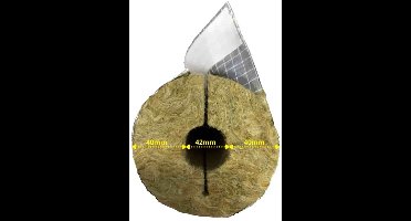 Pijpisolatie Steenwol alu 42x40mm, zelfklevend, 1 meter