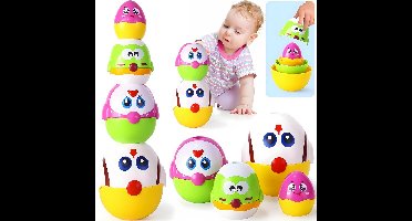 Stapelbare en Nestel Eieren Speelgoed voor Baby 1-3 Jaar | Educatief Stapel Speelgoed & Bad Speelgoed