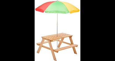 Plum kinder picknicktafel met parasol