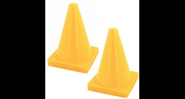 Jonotoys Sport/voetbal training pionnen - Set van 8x st - geel - 20 cm - Sport - Veldsporten - Training pion/kegel/accessoire