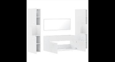 Badkamermeubel Set – Badkamerkast – Wastafelmeubel – Opbergmeubel – Toiletkast – Wit – Waterbestendig – Vochtbestendig