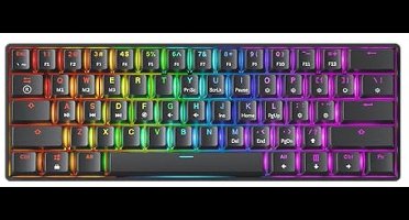 Mechanisch Gaming-toetsenbord 61 Toetsen met RGB Verlichting - Programmeerbaar en Compact voor PC/Mac