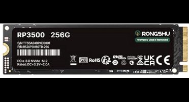 256GB NVMe SSD M.2 PCIe Gen 3×4 - Leessnelheden tot 3000 MB/s - Interne SSD voor Laptops en PC