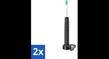 2 x Philips Sonicare - Elektrische Tandenborstel - Power Series 3100 Zwart - HX3671/14 - Elektrische Tandenborstel - Philips Sonicare - Tandenborstel - Tandenplak Verwijderen - Sonische Technologie