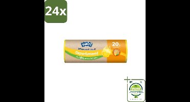 Swirl – Vuilniszakken 20 L – Handvat – Lemon & Melon Geparfumeerd – 25 zakken - Voordeelverpakking - 24 stuks - Pedaalemmerzakken - Geparfumeerde emmerzakken