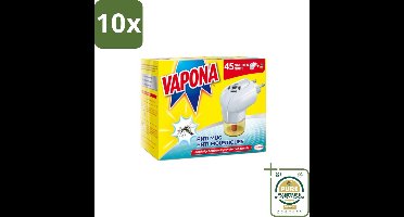 10 x Vapona – Anti-Muggenstekker – 45 nachten - Grootverpakking - Koffie - Koffiezetapparaat - Koffiezetapparaat Met Automatische Functie