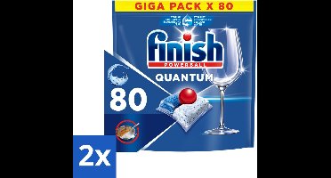 Finish - Vaatwasmiddel - Quantum All in One Regular - Alles-in-1 Kracht - 80 capsules - Voordeelverpakking - 2 stuks