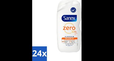 Sanex Zero% - Douchegel - Verzorgend - Natuurlijke Ingrediënten - Droge Huid - 400 ml - Voordeelverpakking - 24 stuks