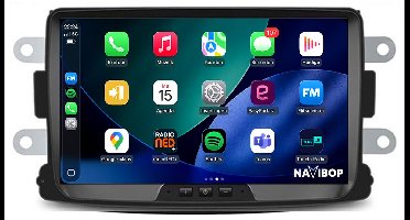 Geschikt voor Dacia Logan (2012 t/m 2020) | 4+64GB 8-CORE | 8 inch Android 15.0 CarPlay autoradio | Draadloos CarPlay & Android Auto | Mic, Camera (AHD) & DAB+ | Bluetooth & WiFi | NAVIBOP NB-5238 | Bouwjaar 2012 t/m 2020