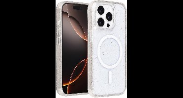 TUNIQ telefoonhoesje voor Apple iPhone 15 Pro - MagSafe met glitter - Transparant