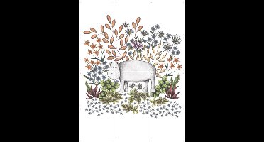 IXXI Safari Hippo, Cecilia Battaini - 60 x 80 cm - Gratis ophangtool - Grote wanddecoratie en posters - Fantasierijk, Illustraties, Speels, Babykamer