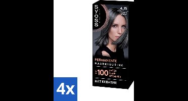 SYOSS - Coloration 4-15 Dusty Chrome - Haarverf - Grijsdekking - Vermindert Haarbreuk - Voordeelverpakking - 4 stuks