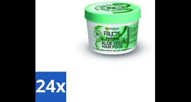 24 x Garnier - Fructis Hair Food Aloe Vera - 3-in-1 Haarmasker - Normaal tot Droog Haar - 400 ml - Haar Masker - Aloe Vera - Droog Haar - Hydraterend Masker - Garnier Fructis