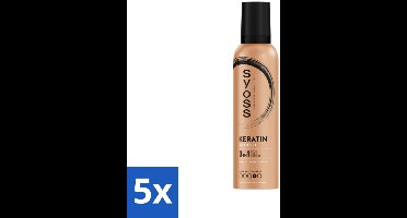 5 x Syoss - Keratin - Haarmousse - Versterkt Haarvezels - 250 ml - Haarversterking - Haarmousse - Styling - Haarverzorging - Keratine