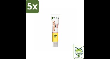 5 x Garnier - SkinActive - UV Fluid - Vitamine C - Anti-Pigmentvlekken - SPF 50+ - 40 ml - Grootverpakking - Zonbescherming - Vitamine C Serum - Anti Pigmentvlekken - Dagcrème - Spf50