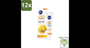 Nivea - Q10 Energy - Anti-Rimpel Oogcontourcrème - Vitamine C & E - 15 ml - Voordeelverpakking - 12 stuks - NIVEA oogcreme - Anti-rimpel oogcreme