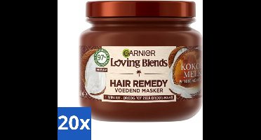 20 x Garnier - Loving Blends - Haarmasker - Kokosmelk & Macadamia - Normaal tot Droog Haar - 340 ml - Haarmasker Kokosmelk Macadamia - Droog Haar Masker - Haarvoeding - Haarherstel - Haarverzorging