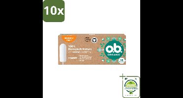 10 x o.b. - Tampons - Organic Cotton Super - 100% Biologisch Katoen - 16 tampons - Grootverpakking - Biologische Tampons - Menstruatielampons - Biologisch Katoen Tampons - Tampons Voor Zware Dagen - Duurzame Maandverband