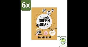 Marcel's Green Soap - Shampoobar - Vanilla & Cherry Blossom - Versterkt & verzorgt - 90 gr - Voordeelverpakking - 6 stuks - Plasticvrije shampoo - Shampoo bar