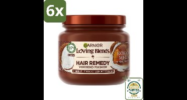Garnier - Loving Blends - Haarmasker - Kokosmelk & Macadamia - Normaal tot Droog Haar - 340 ml - Voordeelverpakking - 6 stuks - Macadamia masker - Droog haar