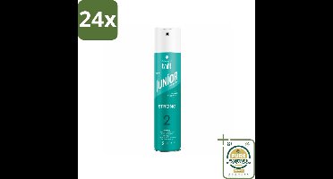 Taft - Strong 2 - Junior Haarspray - Milde maar sterke fixatie - 250 ml - Voordeelverpakking - 24 stuks - Milde haarspray - Vegan haarspray
