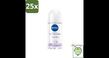 25 x NIVEA - Deodorant Roller - Frisse Sensatie - 72 Uur Anti-Transpirant - 50 ml - Grootverpakking - NIVEA Deodorant - Anti-transpirant - Deodorant Roller - Fresh Sensation - Langdurige Bescherming