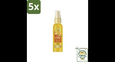 5 x Andrélon – Haarserum – Oil & Care – 75 ml - Grootverpakking - Haarserum - Pluisbestrijding - Glansgeven - Haarverzorging - Marula-olie
