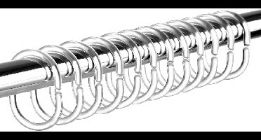 Boraboi® Set van 24 flexibele en transparante douchegordijnringen,Transparant,2,8*5,5 cm