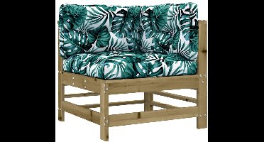 vidaXL - Hoekbank - met - kussens - geïmpregneerd - grenenhout